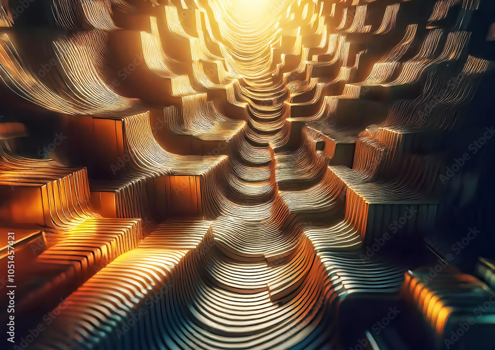 Poster 3d rendering of abstract technology concept background.futuristic shape