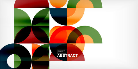 Obraz premium Colorful circle abstract background. Template for wallpaper, banner, presentation, background