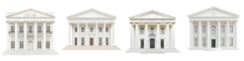 Obraz premium A collection of elegant and grand neoclassical architectural facades showcasing the impressive and monumental designs of historic government and institutional buildings