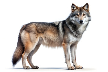Fototapeta premium Wolf on White Background. 