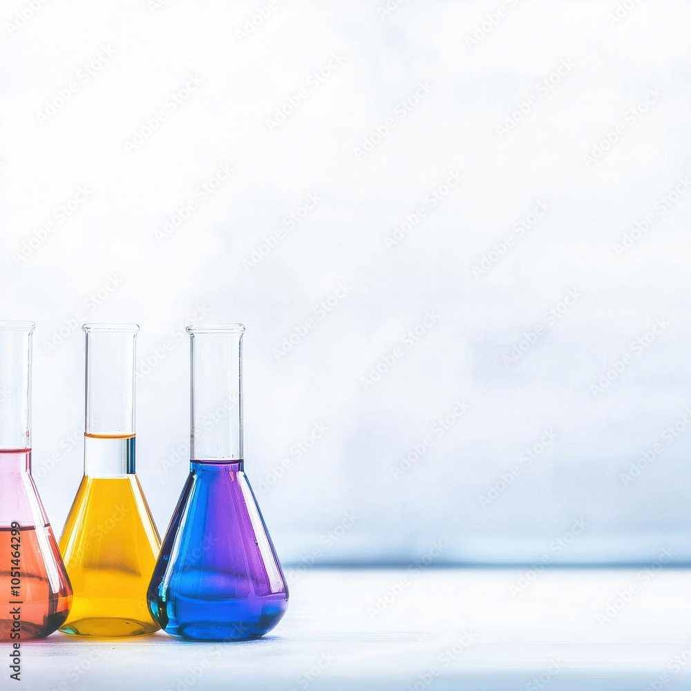 Poster colorful lab tools in a clean testing environment