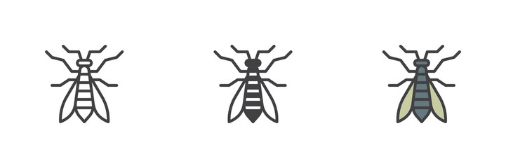 Fly insect different style icon set © alekseyvanin