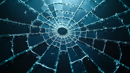 Fototapeta premium a broken glass turned to salt and ice