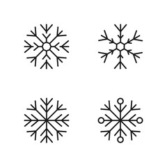 Obraz premium Snowflake winter collection. Winter holiday. Editable Stroke