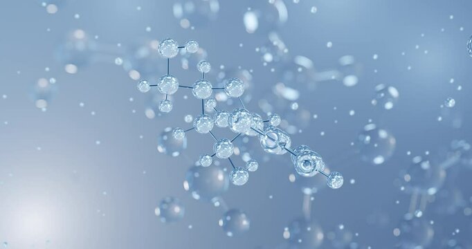 Ribavirin, rotating 3D model of antiviral, seamless looped video