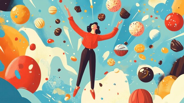 A creative flyer highlighting quirky global celebrations such as 'World Juggling Day' and 'International Chocolate Day,' decorated with bright and whimsical visuals