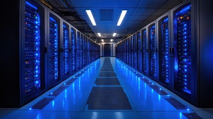 Illuminated Server Racks in a Modern Data Center