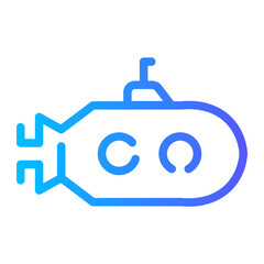 Obraz premium submarine Line Gradient Icon
