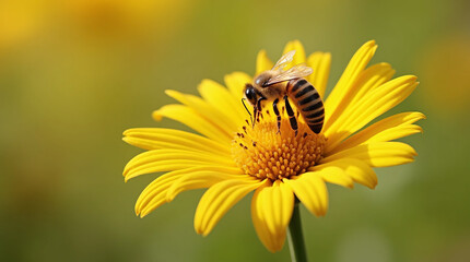 a worker bee collecting nectar on a flower