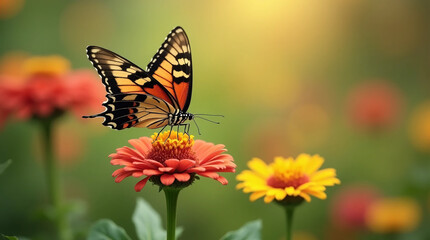 Fototapeta premium a butterfly resting on a flower