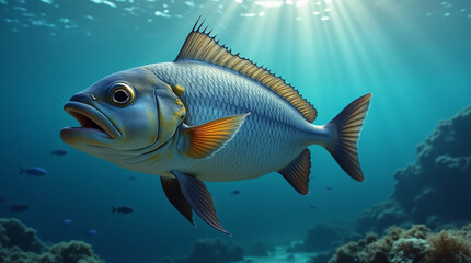 Fototapeta premium a fish swimming in the sea