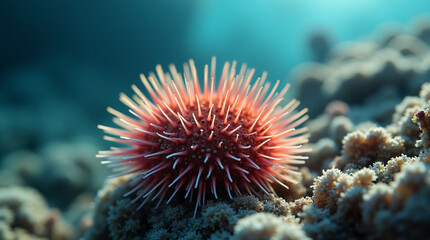 a sea urchin living on the ocean floor