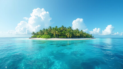 beautiful sea and deserted tropical island