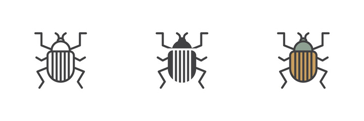 Colorado beetle different style icon set