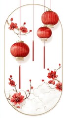 Obraz premium Chinese-style 3D cartoon frame decoration