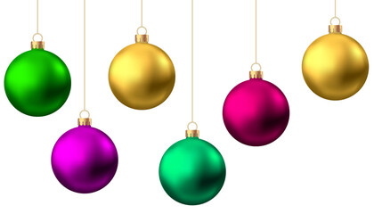 Obraz premium Realistic Christmas balls isolated on white background.
