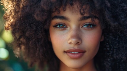 Fototapeta premium Curls and confidence, Generative AI