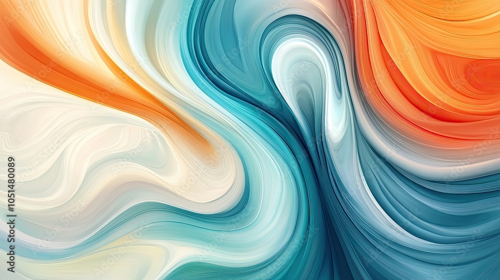 Poster elegant abstract blob swirl design with subtle color gradients and flowing shapes, creating a modern