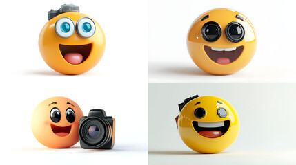Obraz premium 3D FACE WITH A CAMERA EMOJI