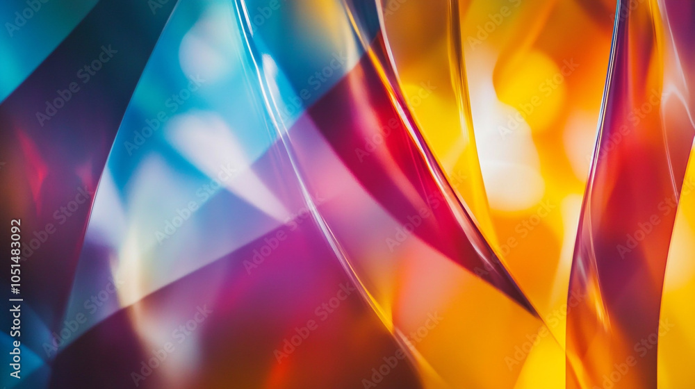 Poster colorful abstract pattern with flowing shapes and soft light effects in vibrant hues