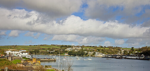 The Penryn River and Flushing, Falmouth, Cornwall, UK.