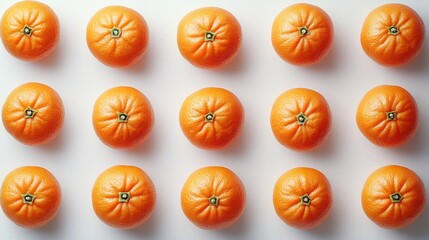 Tangerines on a white background	

