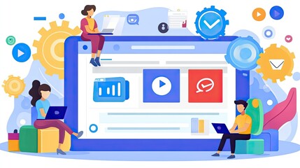 Obraz premium Team Collaboration on Digital Projects