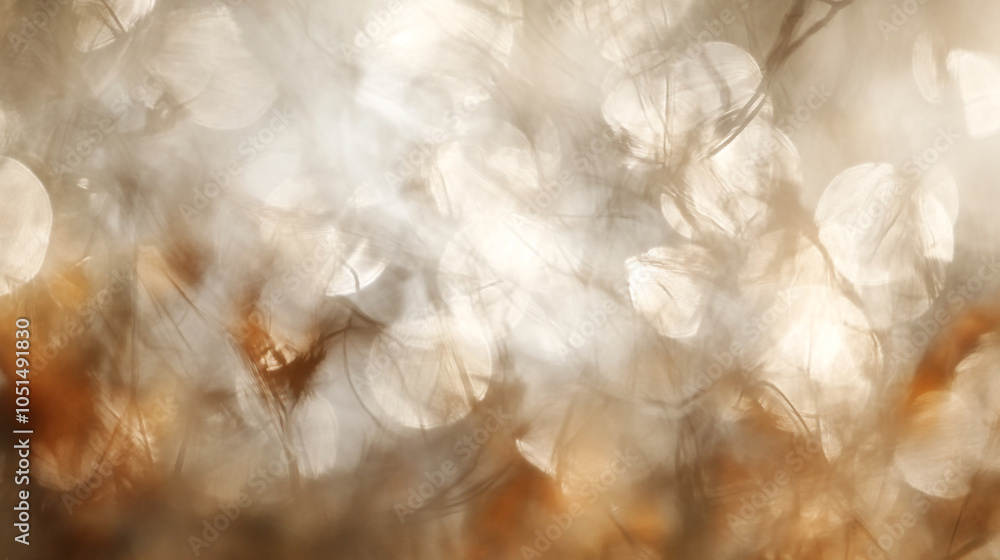 Poster soft golden bokeh background with natural elements during daylight in a peaceful setting