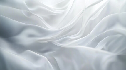 Obraz premium Soft white fabric gracefully drapes over a surface, creating gentle waves and textures