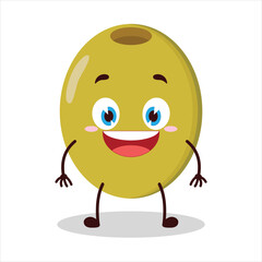 Obraz premium cute happy expression of olive character