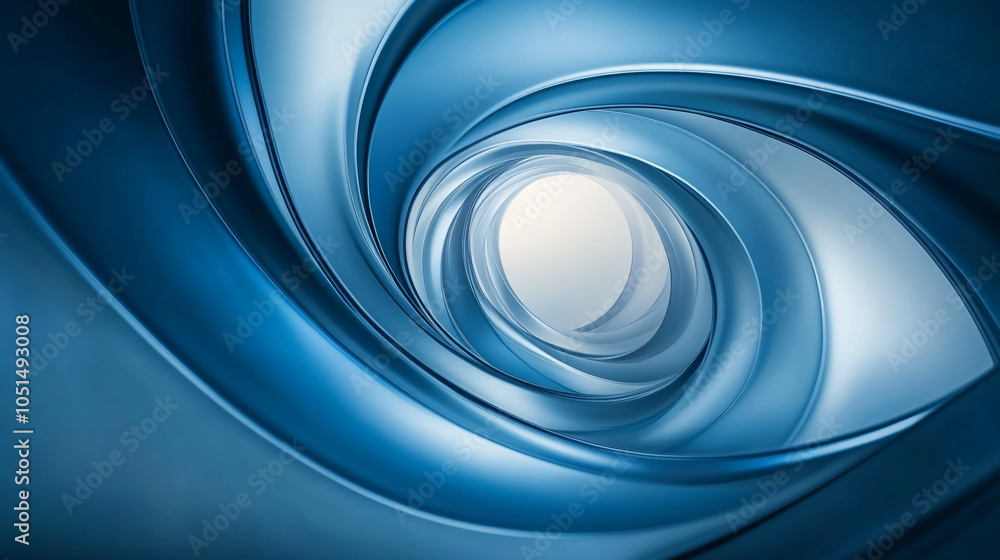 Poster a swirling blue vortex with smooth curves and a bright center creates a mesmerizing visual effect