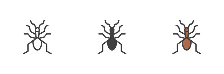 Meloe beetle different style icon set