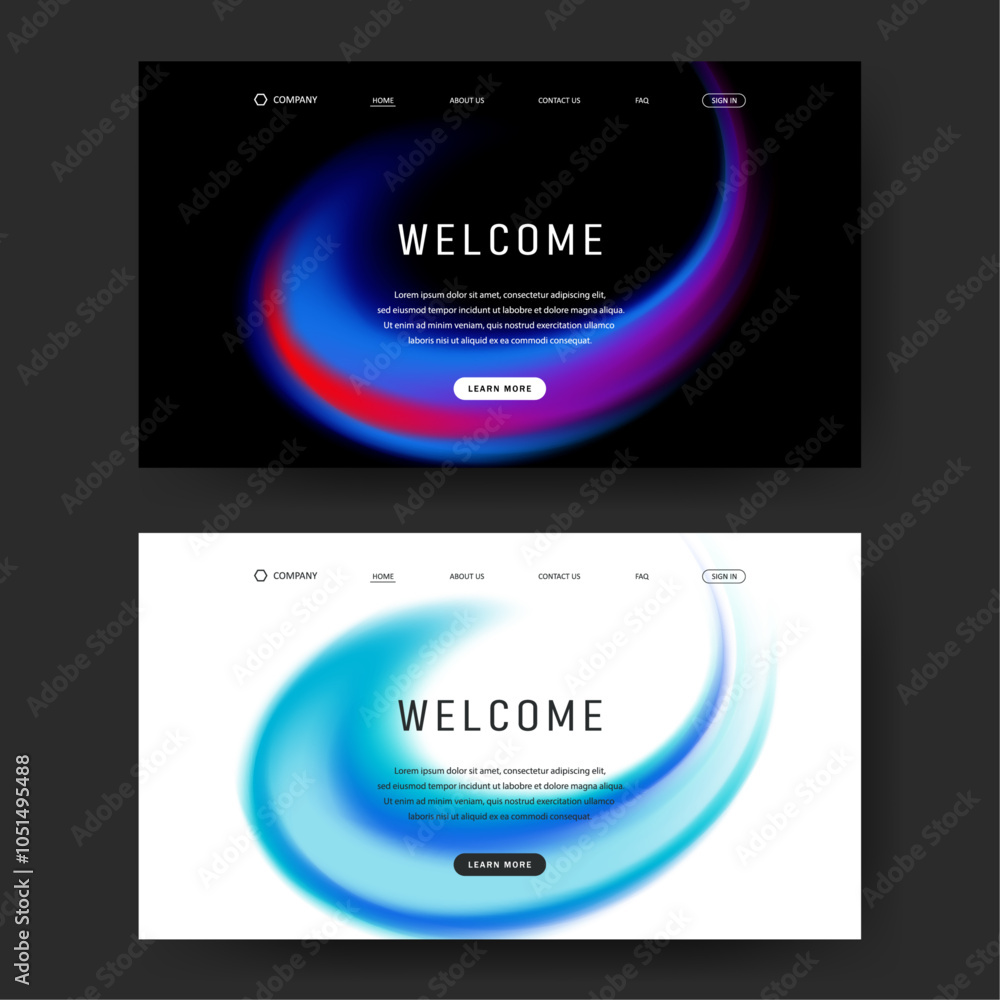Poster abstract liquid gradient background for landing page. futuristic design for website