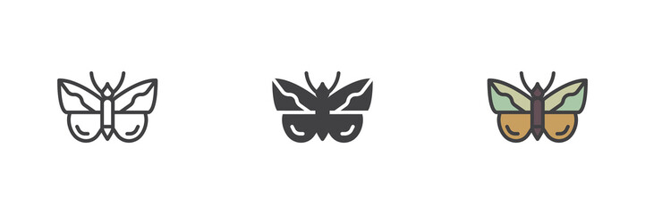 Obraz premium Butterfly different style icon set
