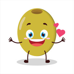 cute fall in love expression of olive character