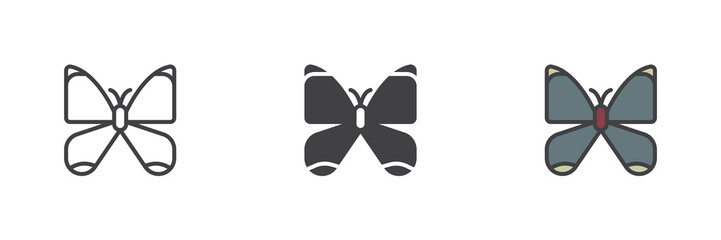 Naklejka premium Butterfly different style icon set