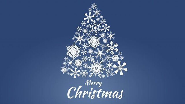 Snowflakes Christmas tree and greeting test 2D animation