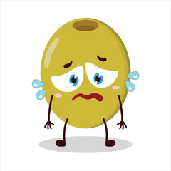 cute depressed expression of olive character