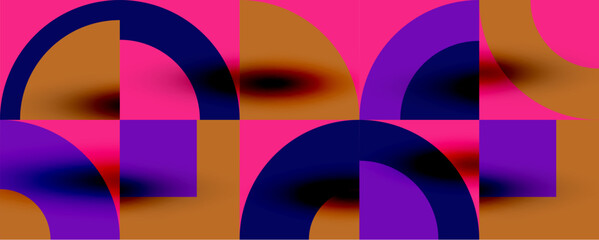 Fototapeta premium Neo memphis geometric pattern with circles, squares. Pop art abstract background for covers, banners, flyers and posters and other templates