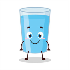 cute smile expression glass of water character