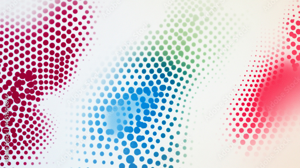 Poster colorful abstract dots pattern creating a dynamic visual effect on a light background