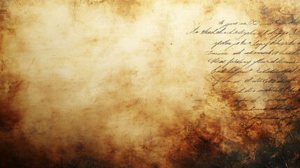  Antique letter paper with faded handwriting and burnt texture
