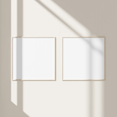 Empty framed canvas for mockups and art illustrations