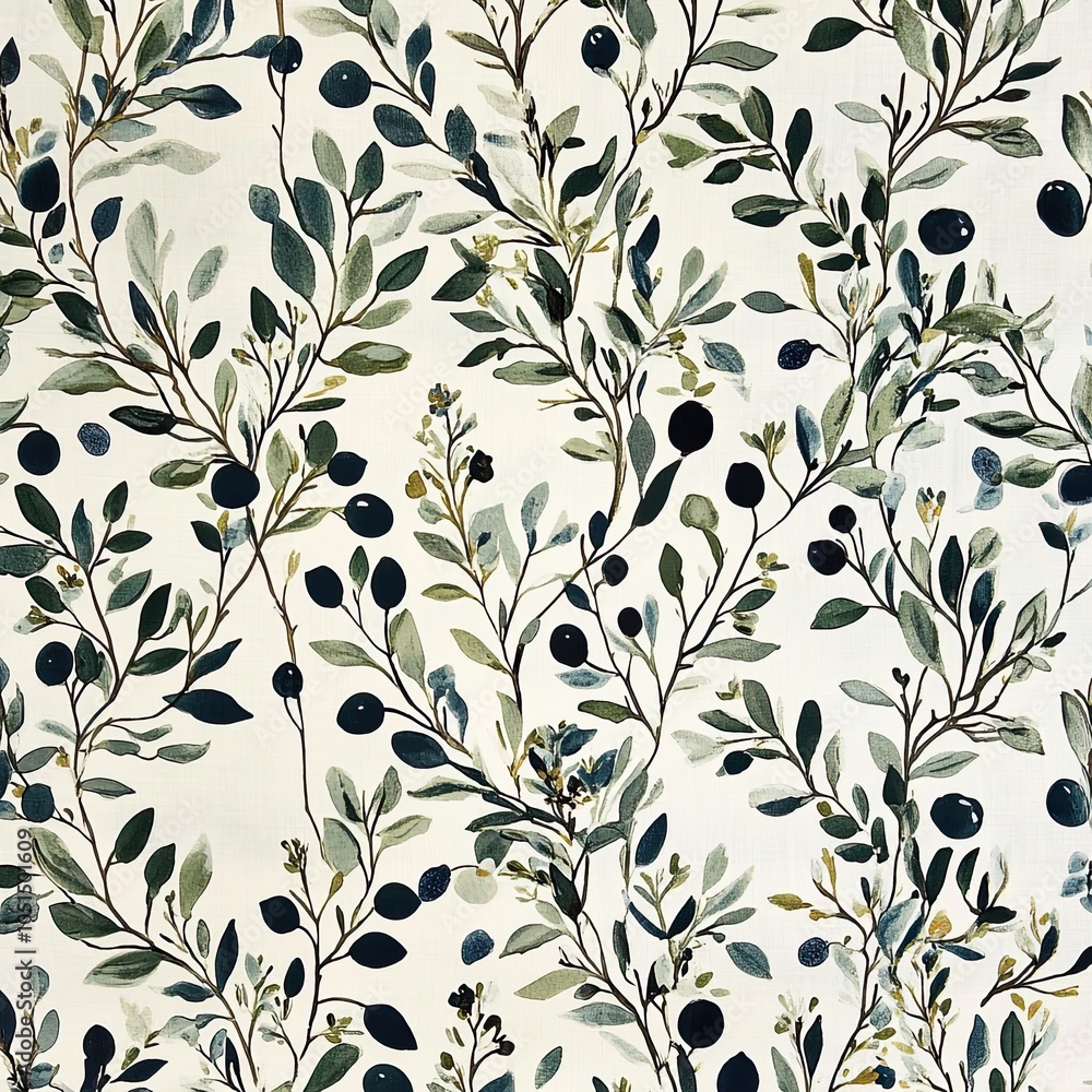 Poster olive themed pattern with subtle shading and detail