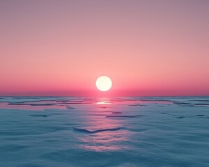 Bright sunrise over an icy landscape, representing hope and new beginnings