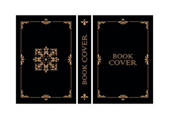 Fototapeta premium book cover design with retro decorations 