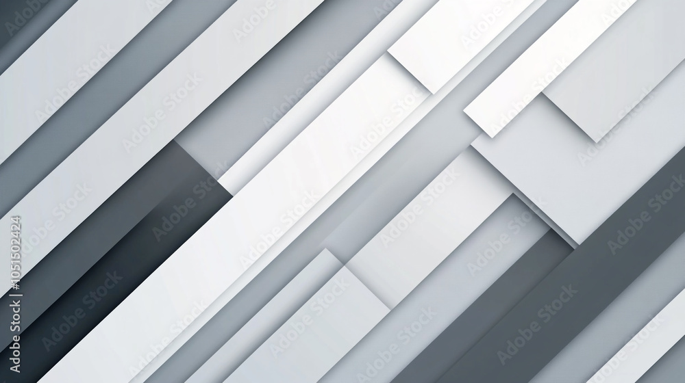 Poster abstract geometric design with layered white and gray shapes creating a modern aesthetic