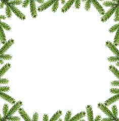 Tannenzweige in Form eines Rahmens