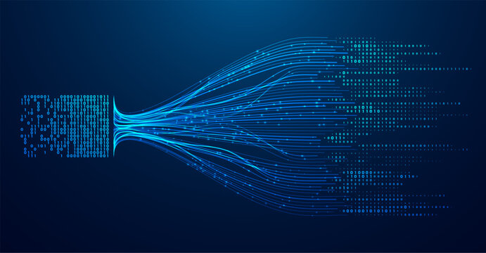 Abstract infographics visualization. Big data code representation. Futuristic network or business analytics. Graphic concept for your design.