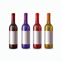 Glass bottle in various colours vector illustration